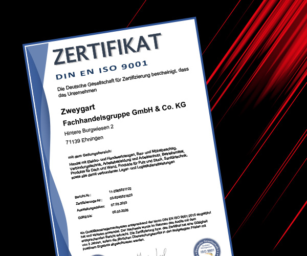 Zweygart Zertifikat DIN EN ISO 9001