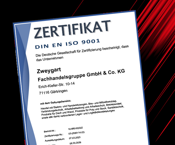 ISO 9001 Zertifikat Gärtringen